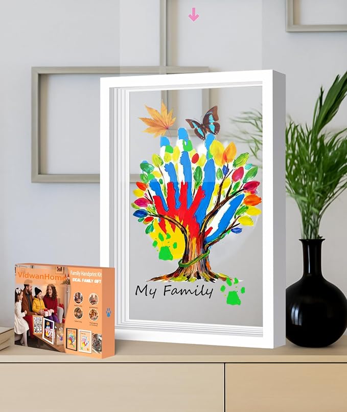 VidwanHome Family Handprint & Hand Casting Kit – DIY Keepsake Frame, Wooden by VidwanHome%E2%80%93OrderYousToda