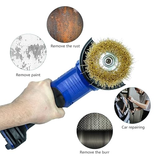 SALI 6 Pack Wire Cup Brush, 4 Inch Coarse Crimped Cup Brush for Grinders, with 5/8 Inch Arbor for Heavy Cleaning Rust, Stripping and Abrasive, for Angle Grinder