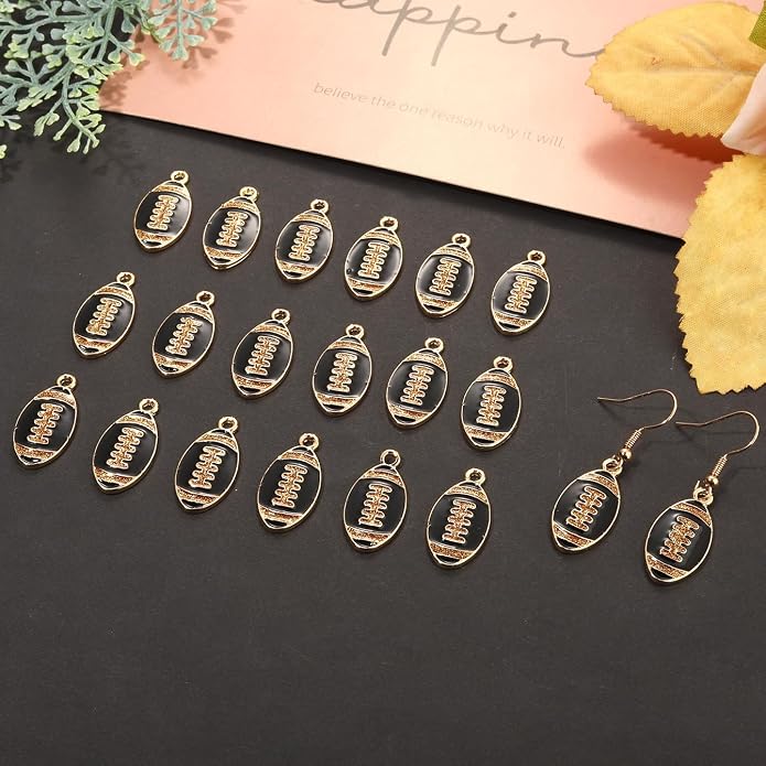 20PCS Sports Charms Enamel Basketball Baseball Pendant Charms - Image 3