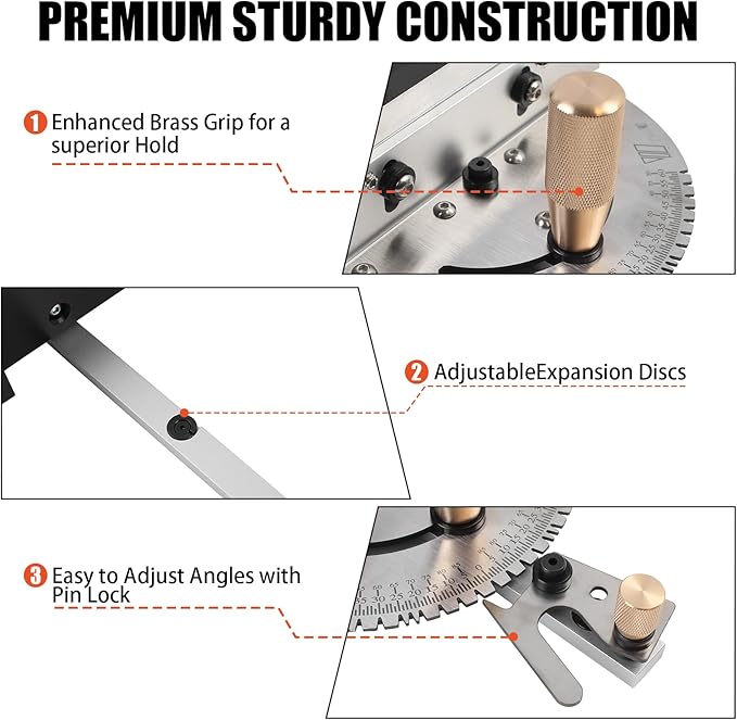 Precision Miter Gauge for Maximum Stock Support and Repetitive Cut Flip Stop