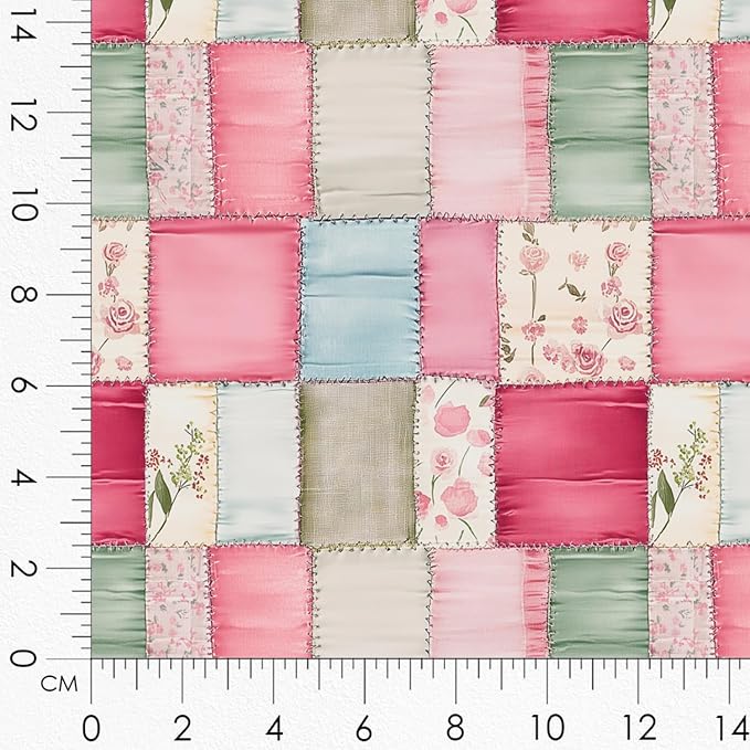 Cotton Fabric Panel – Single Continuous Patchwork Rose Panel, Featuring 6 - Image 4