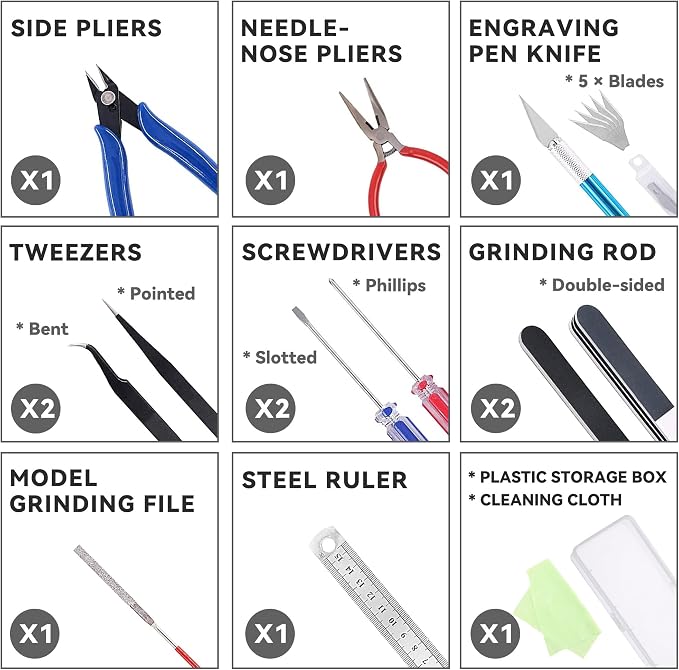 Flever 17 Pcs Gundam Model Tools Kit, Hobby Building Tools Kit, Basic Model - Image 3