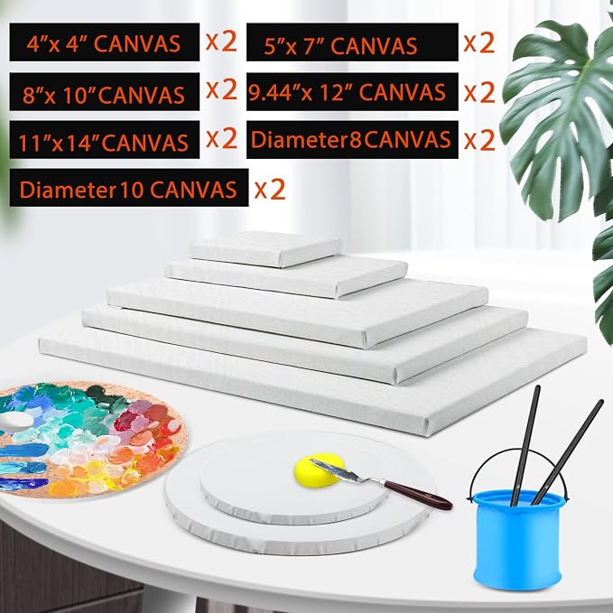 14 Packs Stretched Canvases for Painting, Round Canvas - Image 5