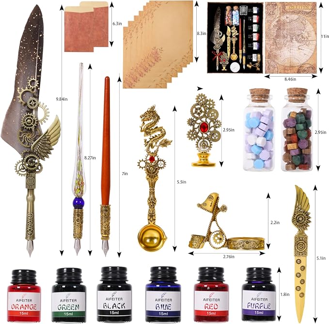 Aifeiter Feather Pen Ink Set - Image 8