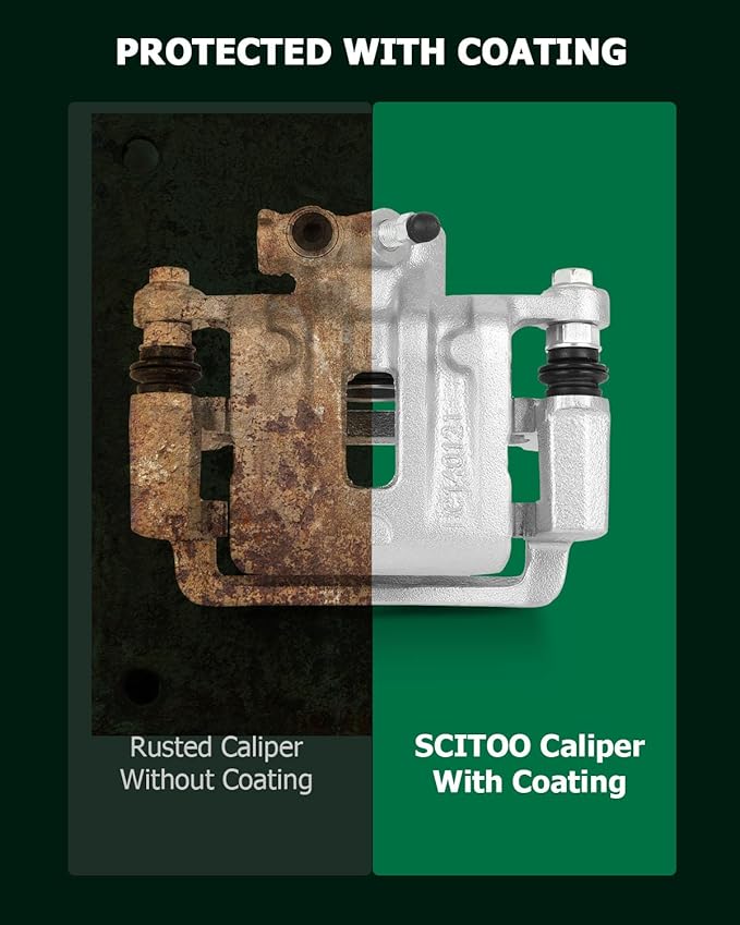 SCITOO Rear Brake Caliper With Bracket 18B5040, 18B5041 Compatible For Chevy Captiva Sport 12-15, For Chevy Equinox 07-17, For GMC Terrain 10-17, For Pontiac Torrent 07-09, For Saturn Vue 08-10