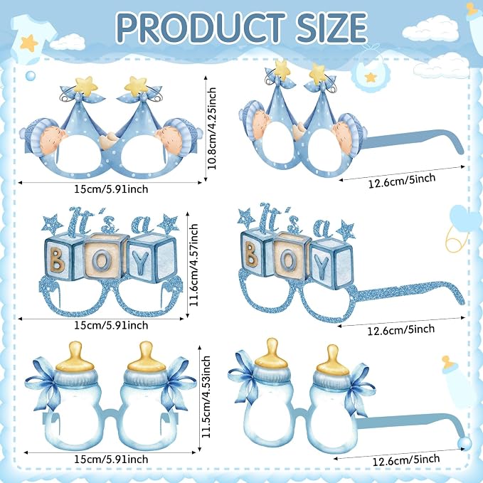 Pajean 32 Pcs Boy Baby Shower Party Decorations It's A Boy Baby Shower Themed - Image 2