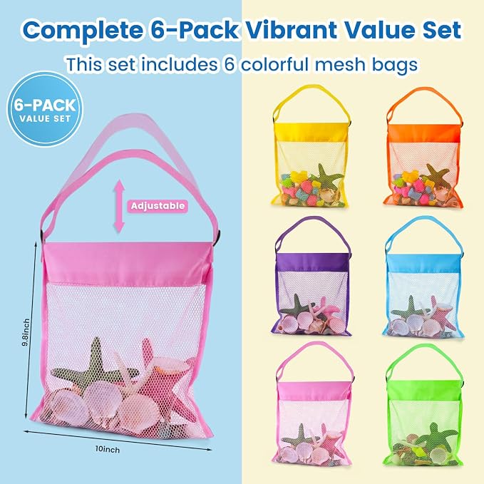 FUTUREPLUSX 6PCS Mesh Beach Bags - Image 2