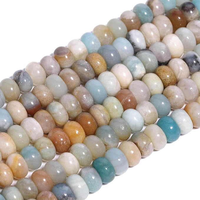 Songxi 5x8mm Natural Amazonite Stone Rondelle Beads, Gemstone - Image 3