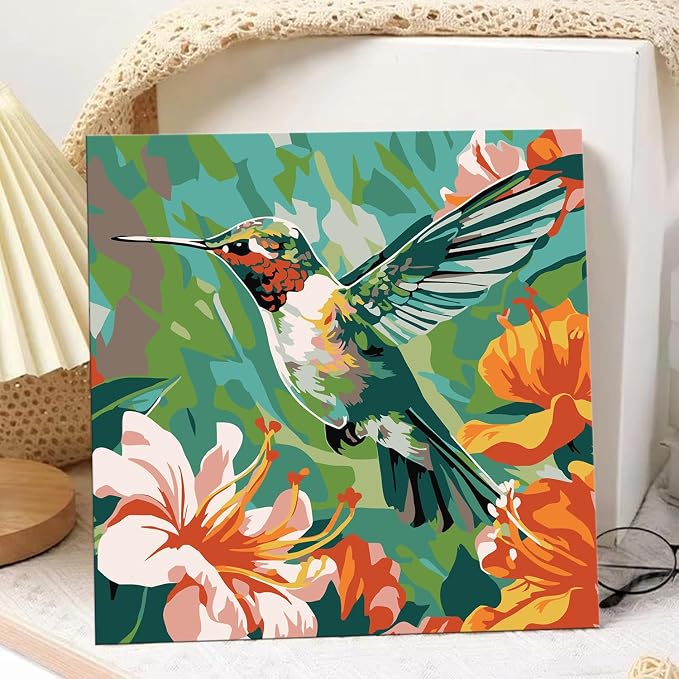 hkejoi Hummingbird Paint by Numbers Kit - Image 2