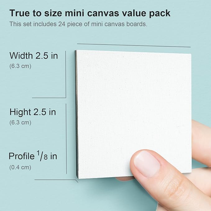 AUREUO Mini Magnetic Canvas Panel 2.5x2.5 Inch / 24 Pack - Image 2