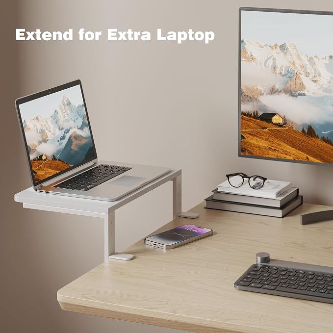 Desk Extender, 15-inch Clamp-On Desk Shelf, Height-Adjustable Desktop Shelf - Image 3