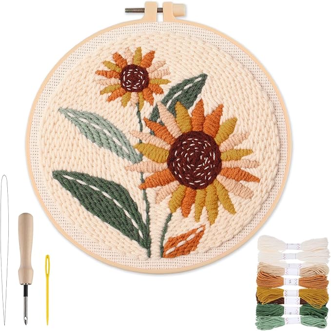 Punch Needle Kit Adults Beginner- Step-by-Step Guide & Video, Including Punch by Biubee