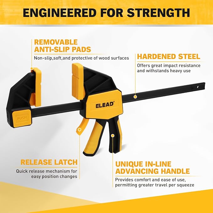 3-Pack 12-Inch Bar Clamp for Woodworking - Image 6
