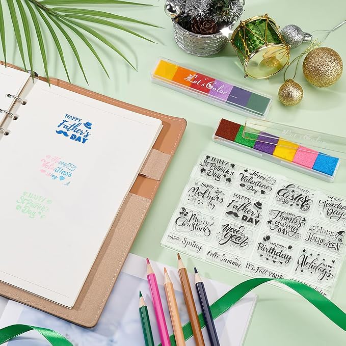 INFUNLY 16pcs Word Clear Stamps - Image 5