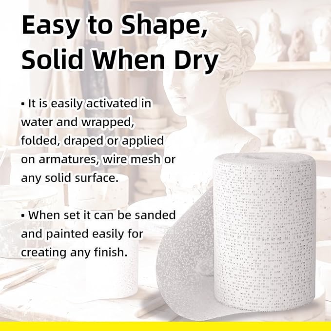 Falling in Art Plaster Cloth Rolls, 6 Pack 500gsm Plaster Bandage, Plaster - Image 4