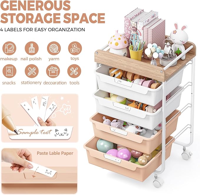 Rolling Craft Storage Cart - Image 4