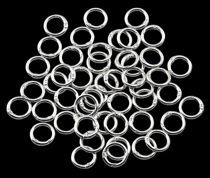 Round Carabiner Clip Bulk 48pcs 1 Inch Colorful Circle Carabiner Key Ring Clips - Image 2