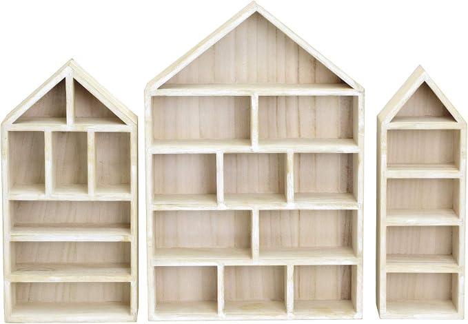 Ikee Design House-Shaped Wooden Shadow Cubby Box Display Shelf Organizer - Image 3