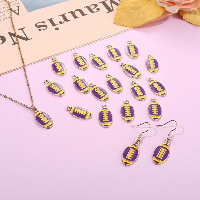 20PCS Sports Charms Enamel Basketball Baseball Pendant Charms - Image 2