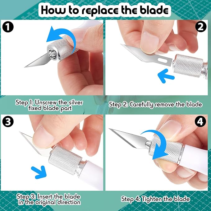 Lasnten 4 Pack Fingertip Craft Knife 4.2 Inch Finger Detail Knife - Image 4