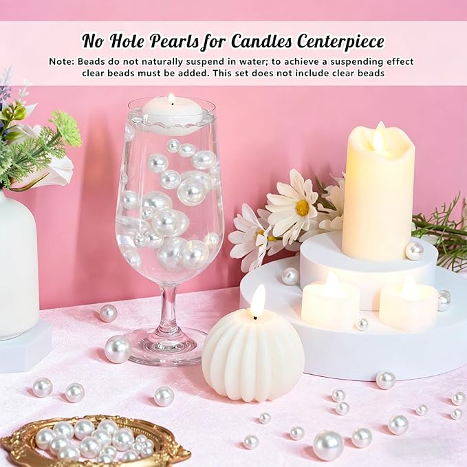 80PCS 20mm Pearls for Crafting, Artificial Pearl Beads for Vase Filler - Image 5