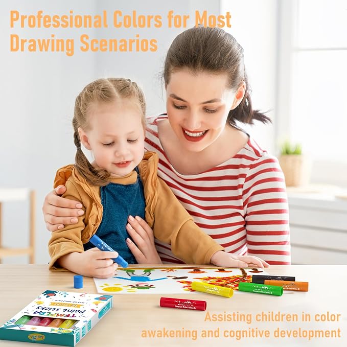 JUPITEARTH 12 Colors Tempera Paint Sticks - Image 7
