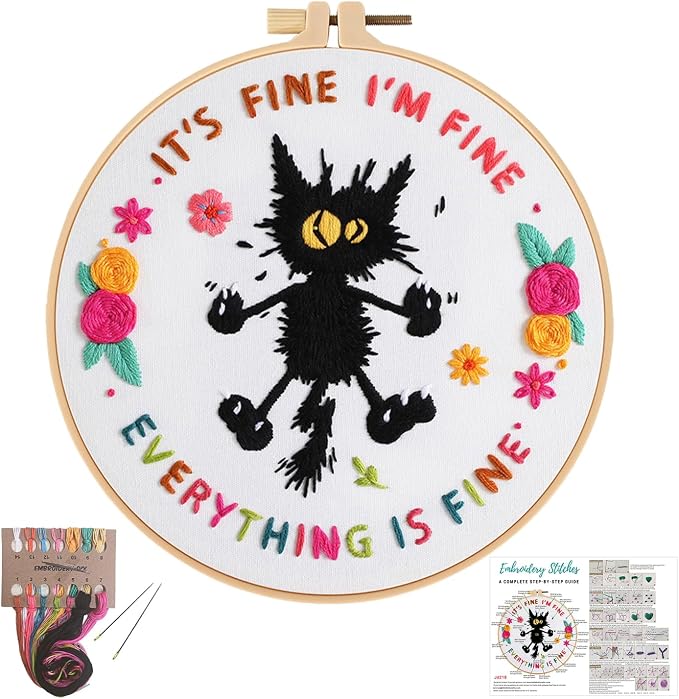 Louise Maelys Cute Cat Embroidery Kits by LouiseMaelys
