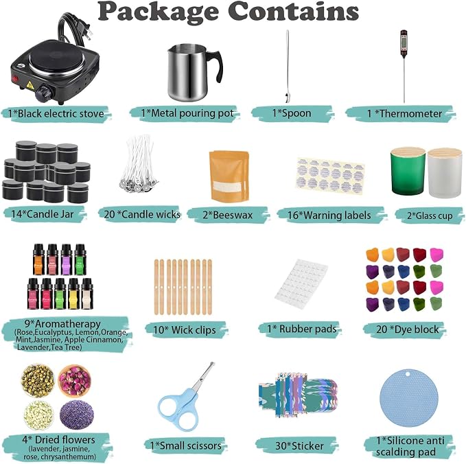 Haccah Candle Making Kit with Wax Melter, DIY Arts&Crafts Gift - Image 5