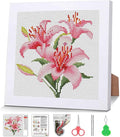 VIGEGU Lily Cross Stitch Kits for Beginner, Flowers Stamped Cross Stitch Kits by VIGEGU