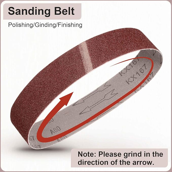 HARFINGTON 2-1/2 x 16 Inch Sanding Belts, 18 Pcs 40 Grits Aluminum Oxide Abrasive Belt Sander File Belt for Woodworking, Metal Polishing, Knife Sharpener