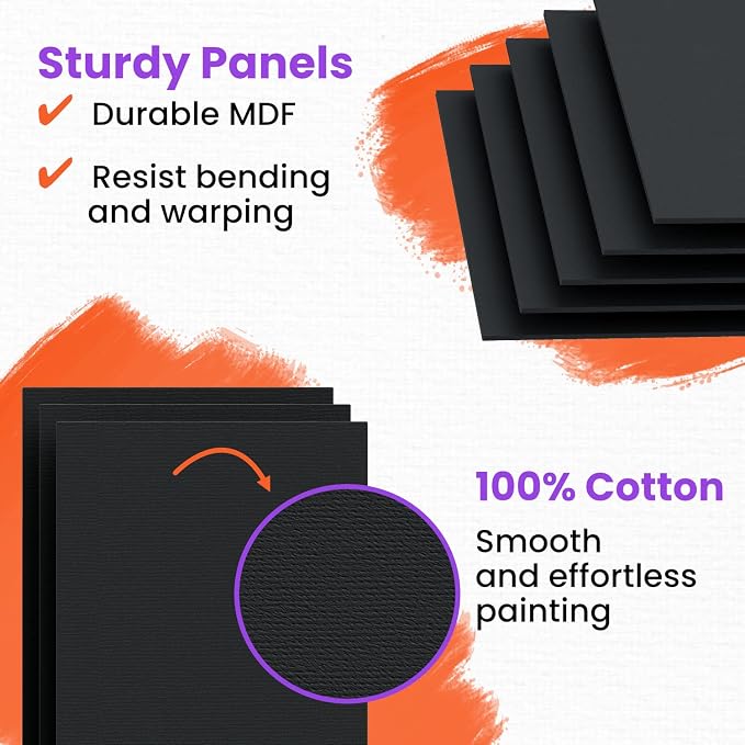Chalkola Black Canvas Panels 8x10 inch - Image 4