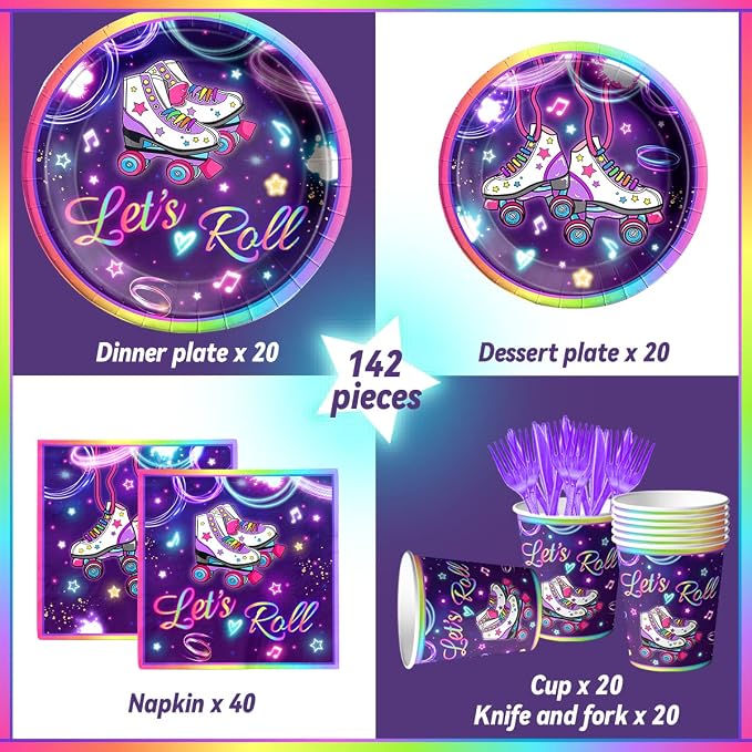 Roller Skating Party Supplies, Serve 20 - Image 6