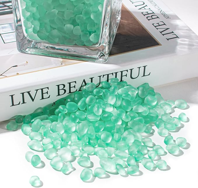 Keedolla Mint Green Sea Glass Stones Frosted Glass Pebbles Gemstones - Image 4