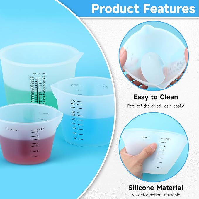 Gartful Silicone Resin Cups Set, Large Silicone Mixing Bowl - Image 5