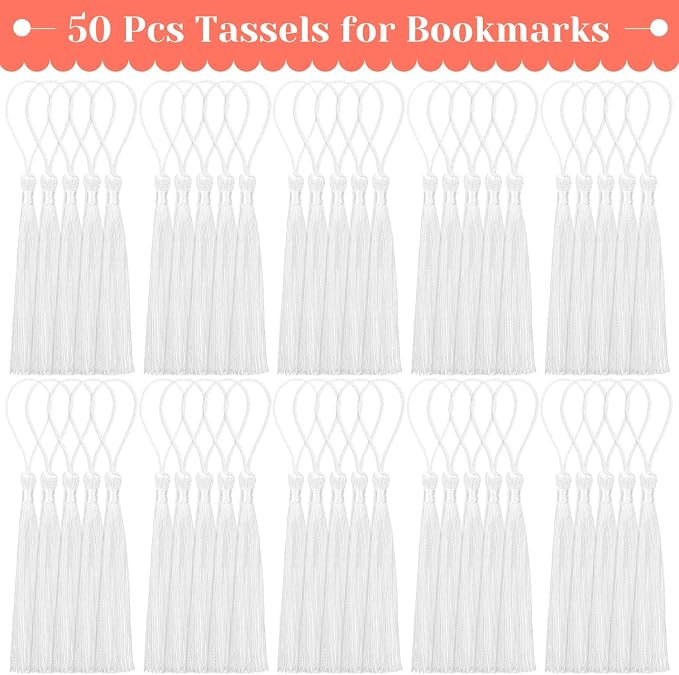 Bookmark Tassels Bulk, Cridoz 50Pcs Small Tassels Silky Handmade Soft Craft - Image 3
