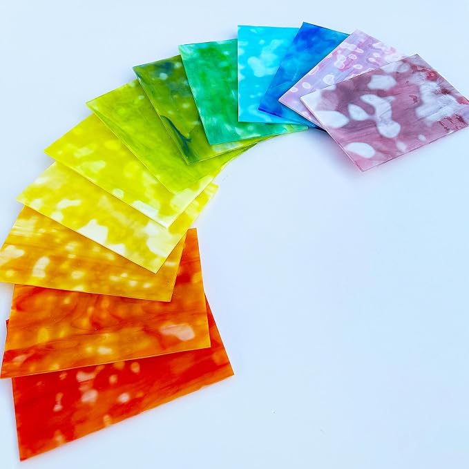 LITMIND 12 Sheets Mottled Opal Premium Stained Glass Sheets – 6 x 4 Inch - Image 6