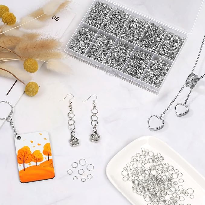 PAXCOO 4600Pcs Silver Jump Rings - Image 5