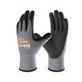 COOLJOB 3/6/12 Pairs Nitrile Rubber Coated Nylon Safety Work Gloves, Dotted for Non-Slip Grip, Breathable Soft Seamless Knit Nitrile Dipped Gloves for Warehouse, Home Improvement, Yard, Grey Xlarge