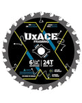 6-1/2-Inch 24-Tooth Circular Saw Blade with 5/8-Inch Arbor, Framing Wood Cutting, Carbide Tip, Thin Kerf, for Plywood, MDF, OSB, Laminated