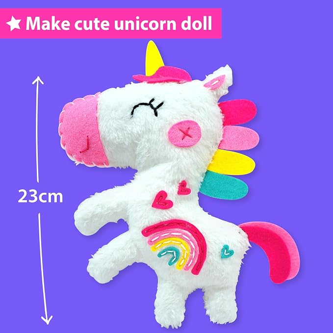 KRAFUN Unicorn Sewing Kit for Kids Ages 8-12 | No Scissors | Pre-cut & - Image 2