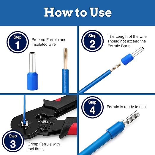New Age America® 1900pcs Wire Ferrules Kit | AWG 22-10 | Copper & Nylon | Insulated Cord Pin End Terminal | Cable Ferrules | Wire Ends Terminal Kit | AWG 22, 20, 18, 16, 14, 12, 10 | Crimp Connectors