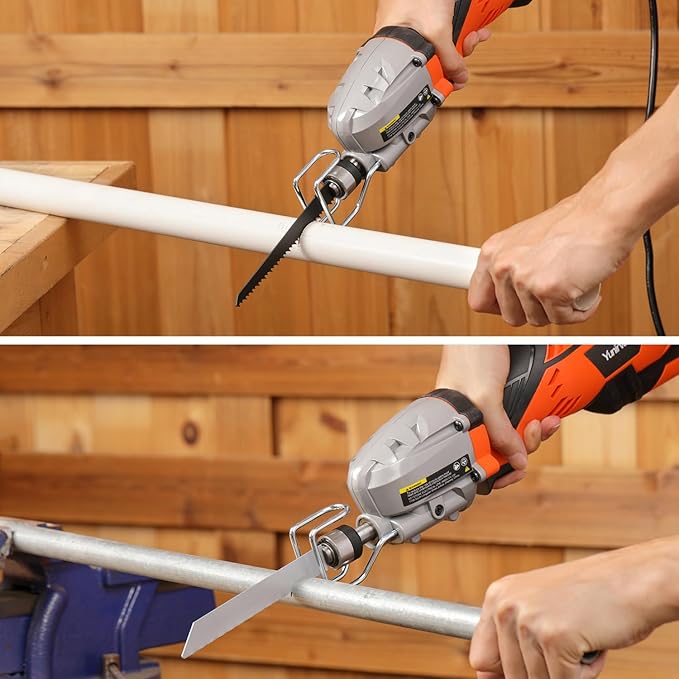 5.0 Amp Variable-Speed Corded Reciprocating Saw - 3000spm for Versatile Cutting, 1/2" Stroke Length, Up to 4-1/2" Cutting Capacity for Wood and Metal