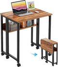 GreenForest Folding Desk with Wheels, 24.8" Rolling Table by GreenForest