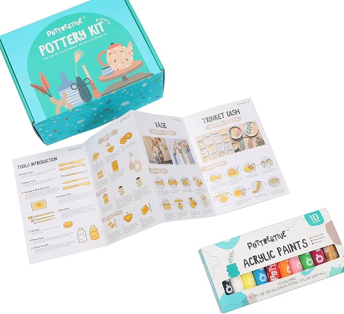POTTREATIVE Air Dry Clay Pottery Kit - Image 4