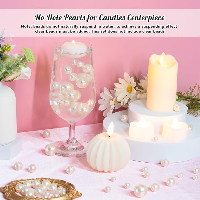 660PCS 10mm Pearls for Crafting, Ivory No Hole Beads for Centerpieces Vases - Image 5