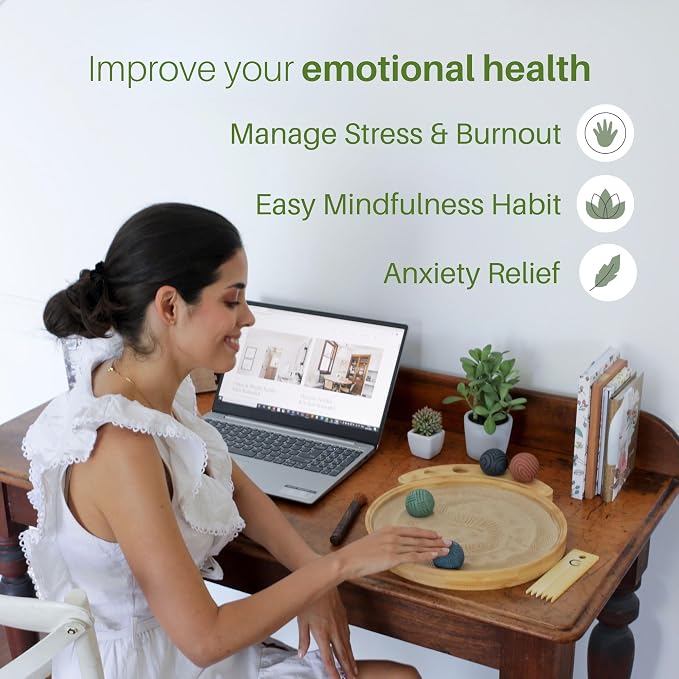 ENSO Zen Garden for Desk, Japanese Bamboo Sand Tray Therapy Kit | Lead-Free - Image 3