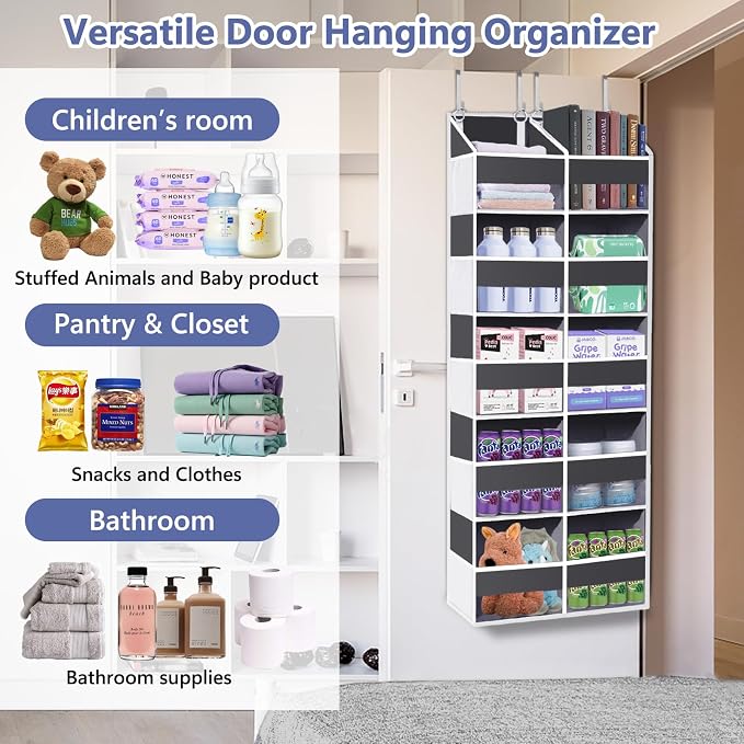 Heavy Duty Over The Door Organizer 5 Tiers, Extra Large Behind Door Storage of - Image 6