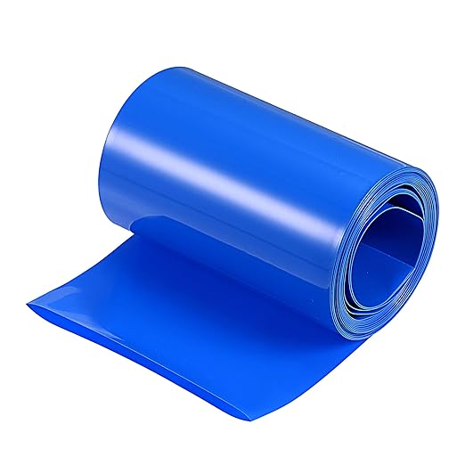 MECCANIXITY Battery Wrap PVC Heat Shrink Tubing 50mm Dia 80mm Flat 10 Feet(3meters) Blue Good Insulation for Battery Pack