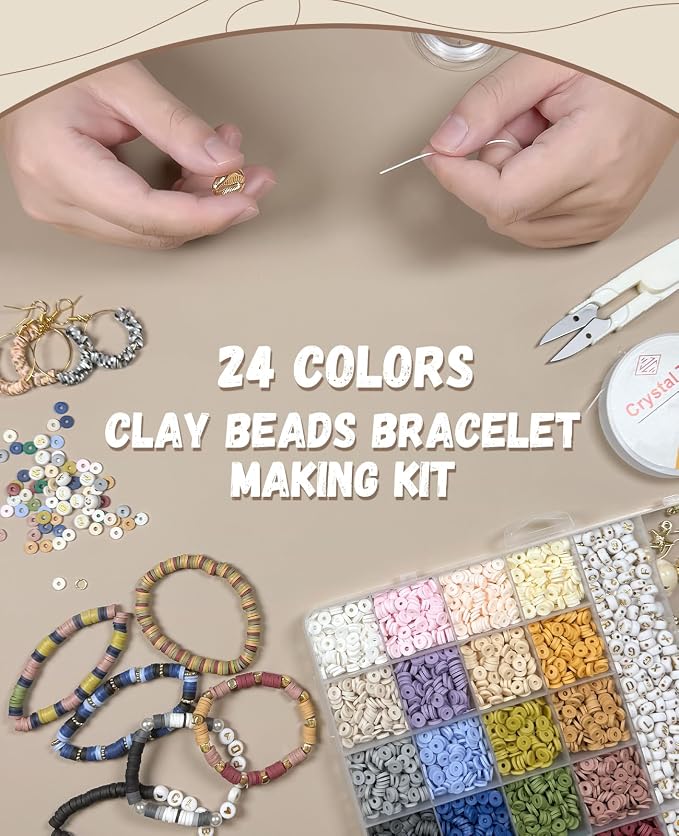 ClaBead 6300 Pcs Clay Beads Bracelet Making Kit - Image 9