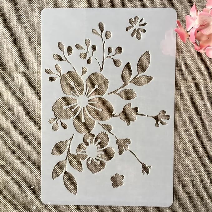 TIAMECH A4 Reusable Vintage Wildflower Branch Stencil - Image 3